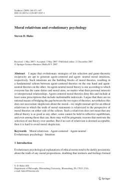 Moral relativism and evolutionary psychology