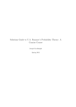 Solutions Guide to Y.A. Rozanov`s Probability Theory: A Concise