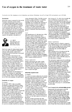 Use of oxygen in the treatment of waste water