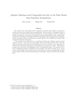 Adaptive Hardness and Composable Security in the Plain Model