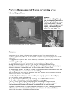 Preferred luminance distribution in working areas