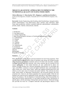 Molecular Genetic Approaches to Improve the Nutritional