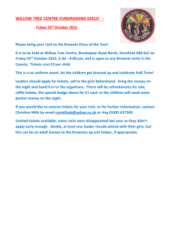 tickets - Willow Tree Centre