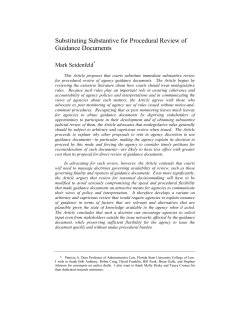 Substituting Substantive for Procedural Review of Guidance