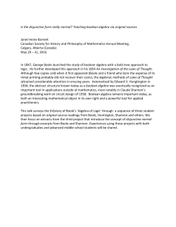 Is the disjunctive form really normal? Teaching boolean algebra via