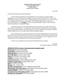 APPROVED TEXTS (in order of increasing lexile complexity level