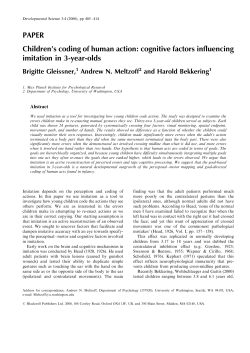cognitive factors influencing imitation in 3-year-olds