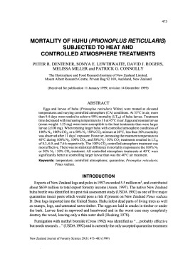 mortality of huhu (prionoplus reticularis) subjected to heat