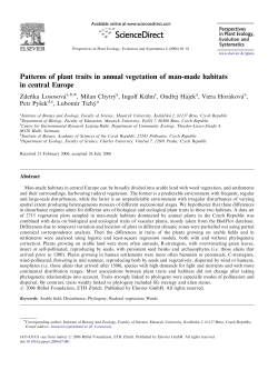 Patterns of plant traits in annual vegetation of man