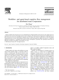 and agent-based cognitive flow management for distributed team