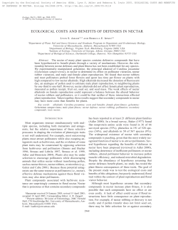 ecological costs and benefits of defenses in nectar