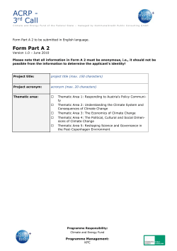 Form Part A2 - ACRP 2nd Call