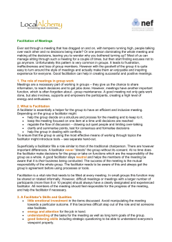 Facilitation of Meetings