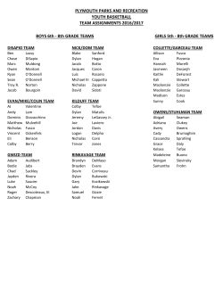 8th GRADE TEAMS - Plymouth Town Rec