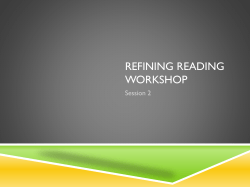 Refining Reading Workshop