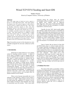 Wired TCP SYN Flooding and Snort IDS