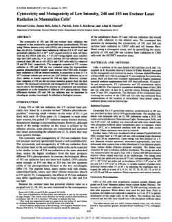 Cytotoxicity and Mutagenicity of Low Intensity, 248 and 193 nm