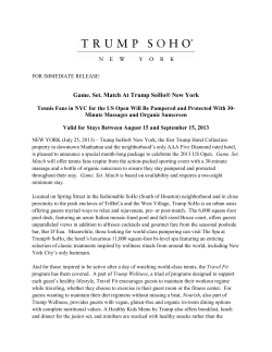 Game. Set. Match At Trump SoHo&reg; New York