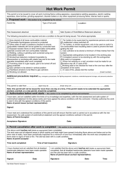 Hot Work Permit - Dame Tipping CofE Primary School