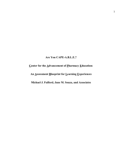 Center for the Advancement of Pharmacy Education: An Assessment