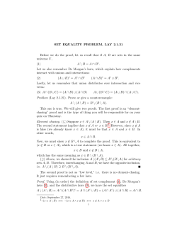 SET EQUALITY PROBLEM, LAY 2.1.21 Before we do the proof, let