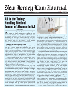 All in the Timing: Handling Medical Leaves of Absence in NJ