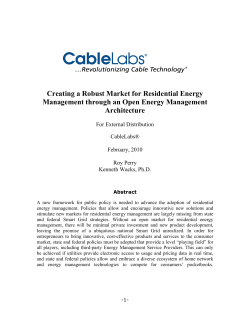 Creating a Robust Market for Residential Energy