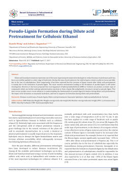 Pseudo-Lignin Formation during Dilute acid Pretreatment for