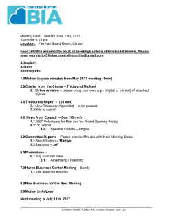 Agenda - Central Huron BIA