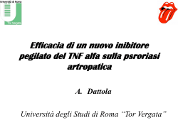 Efficacia di un nuovo inibitore pegilato del TNF alfa sulla psroriasi