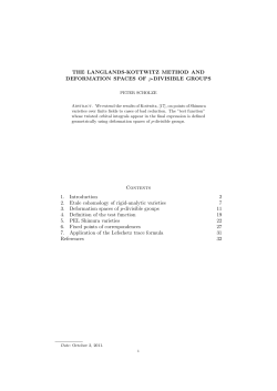 THE LANGLANDS-KOTTWITZ METHOD AND DEFORMATION