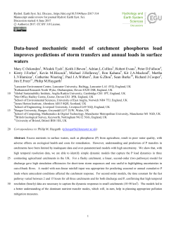 Data-based mechanistic model of catchment phosphorus load