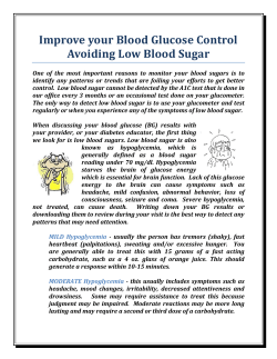 Improve your Blood Glucose Control Avoiding Low Blood Sugar