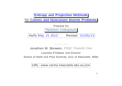 Entropy and Projection Methods for Convex and Nonconvex Inverse