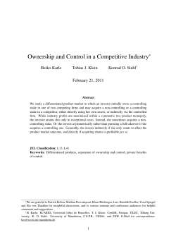 Ownership and Control in a Competitive Industry