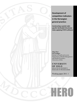 Development of competition indicators in the Norwegian