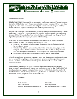 Dear Basketball Parents, CONGRATULATIONS!!