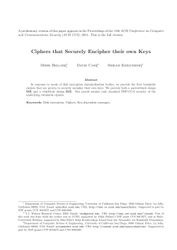 Ciphers that Securely Encipher their own Keys