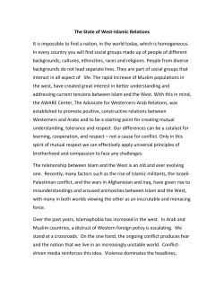 The State of West-Islamic Relations It is impossible to find a nation