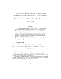 Order-Value Optimization: Formulation and Solution by means of a
