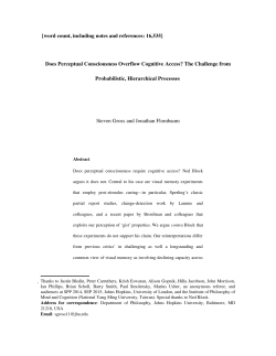 Does Perceptual Consciousness Overflow Cognitive Access?