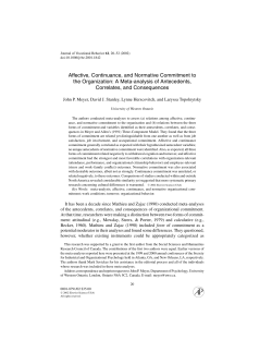 Affective, Continuance, and Normative Commitment to the