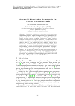 One-Vs-All Binarization Technique in the Context of Random Forest