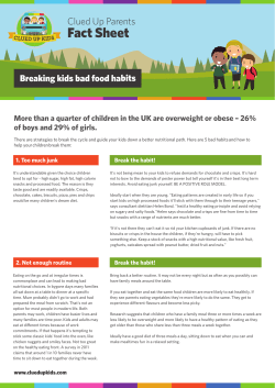 Clued Up Parents - Breaking kids bad food habits
