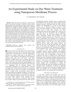 An Experimental Study on Dye Water Treatment using Nanoporous