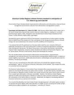 American Carbon Registry releases forestry standard in anticipation