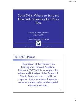 Social Skills: Where to Start and How Skills Streaming Can Play a