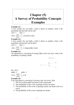 Chapter (5) A Survey of Probability Concepts Examples