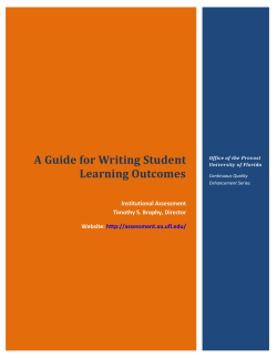 A Guide for Writing Student Learning Outcomes