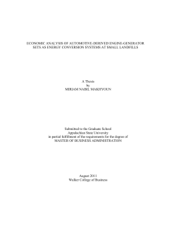 Economic Analysis of Automotive-Derived Engine